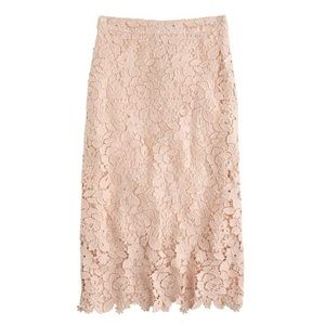 J crew collection lace floral pencil skirt size 4